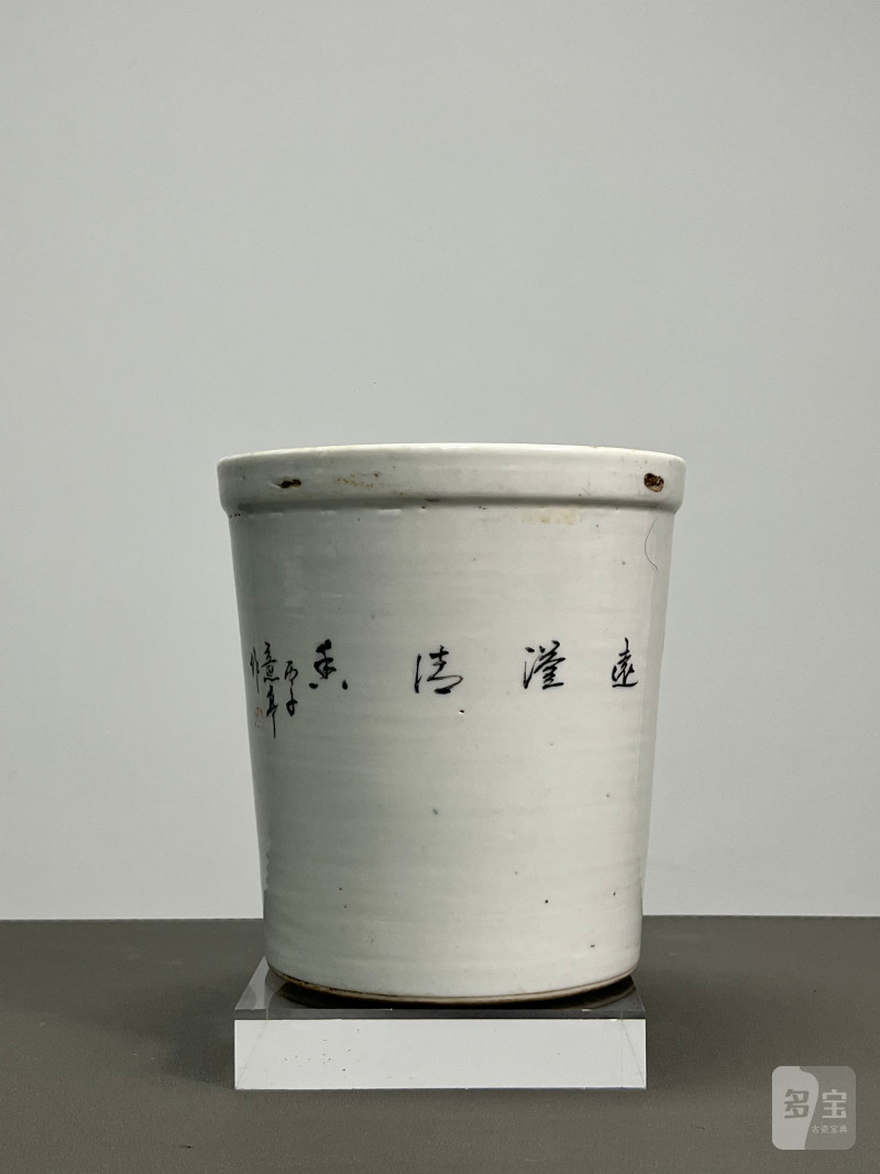 十九世纪  程玉婷作粉彩“一路连科”图花盆 - 图3